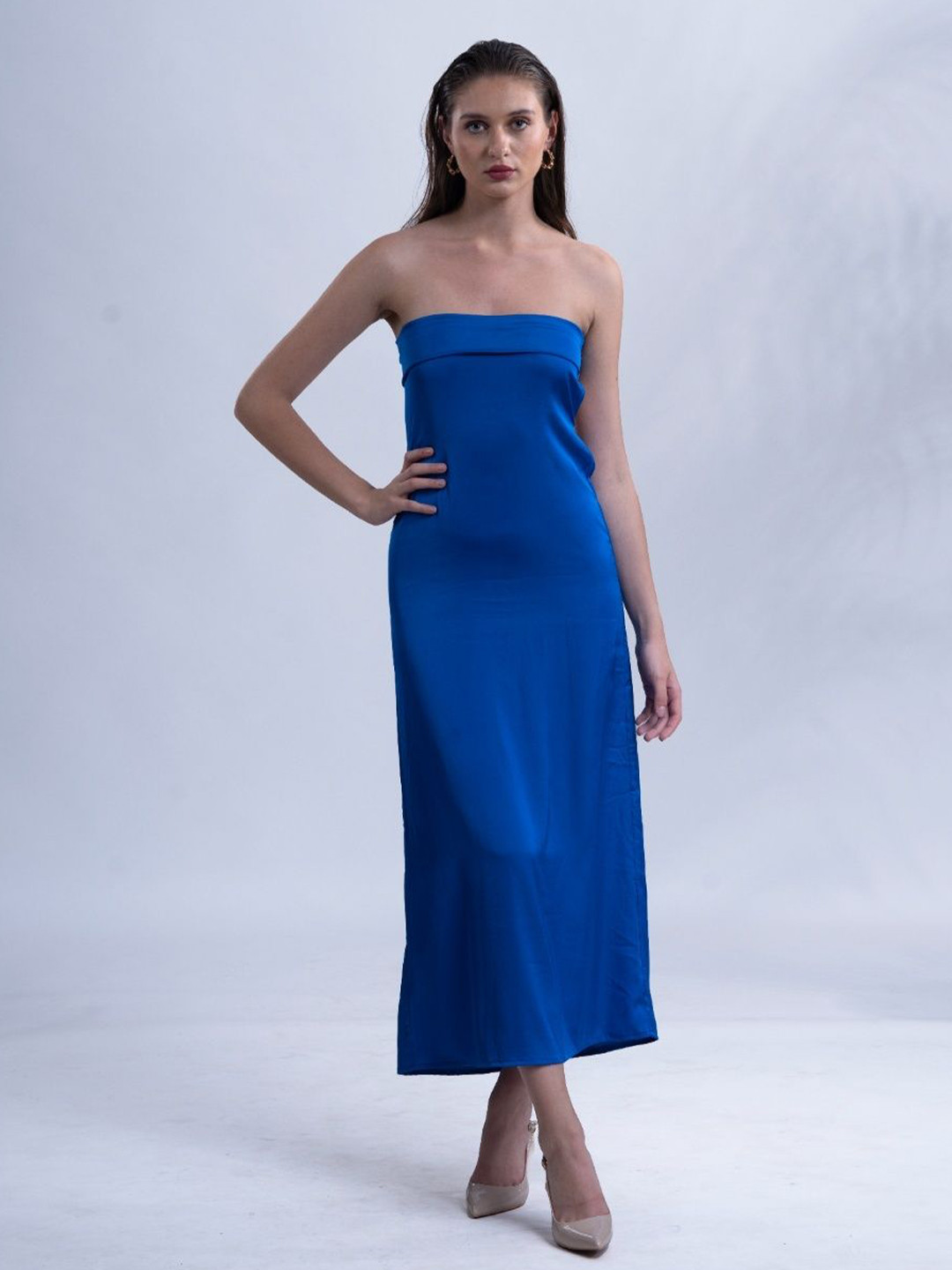 Myclo Strapless Bandeau Midi Dress