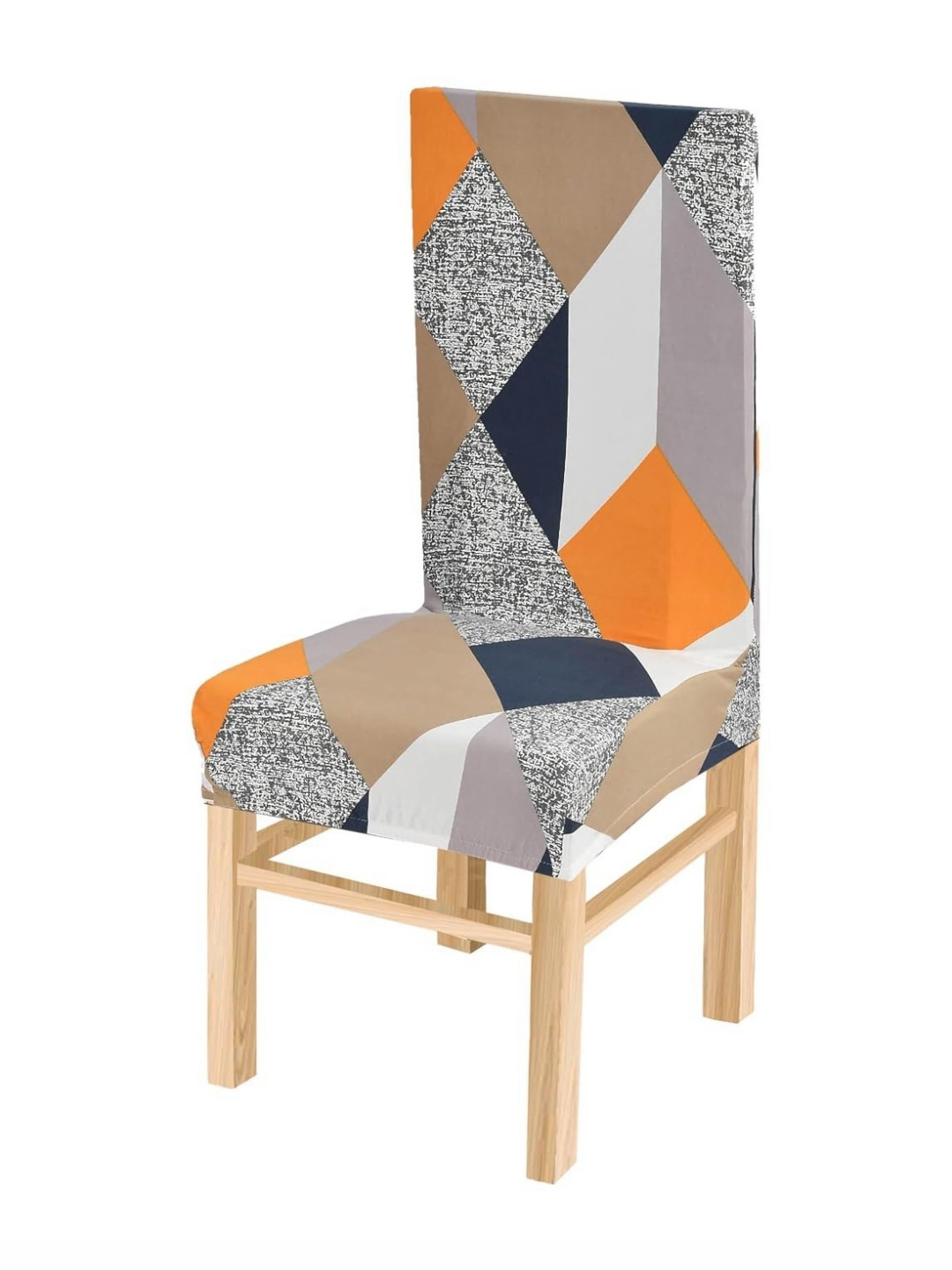 Yellow Weaves Orange & Blue Printed Chair Cover