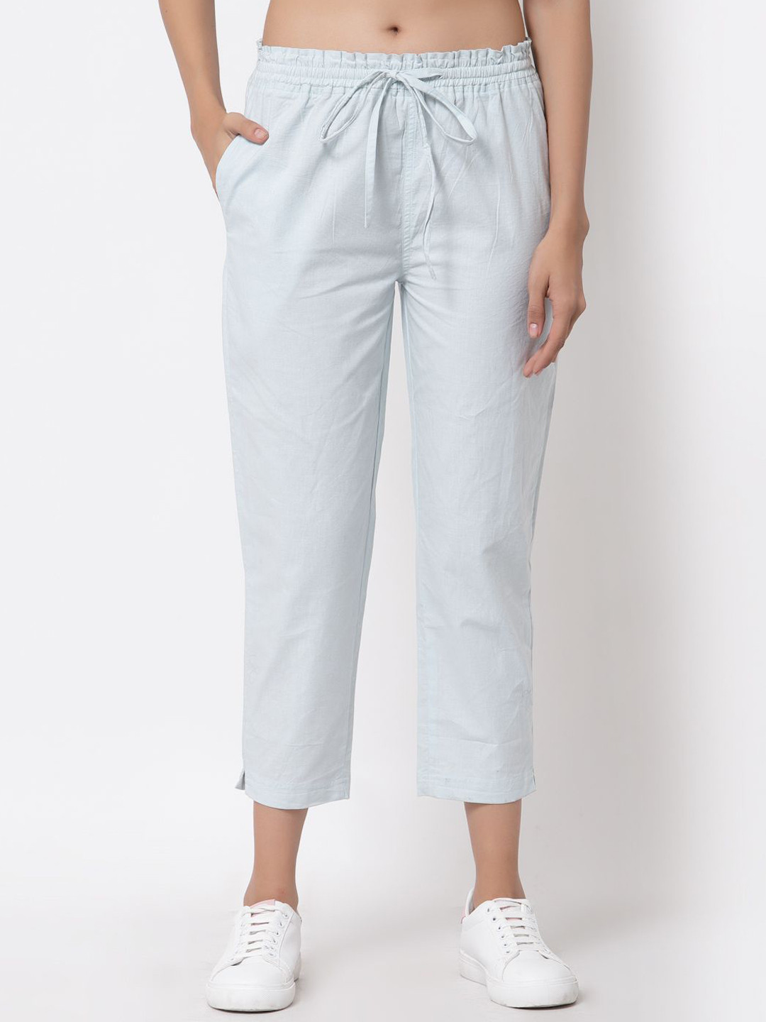 J Style Girls Urban Slim Slim Fit Cropped Cotton Peg Trousers