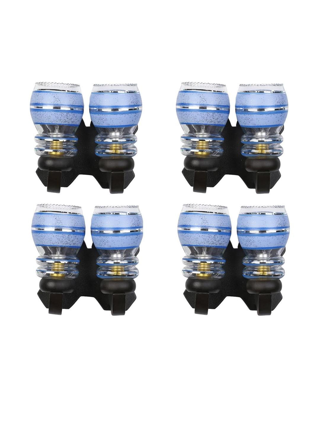 Somil Premium Designer Glass Wall / Night Lamp  Elegant & Stylish Dcor Accent for Modern Interiors, color- Blue, White, Size, 29.5 X 24.5 X 30 CM