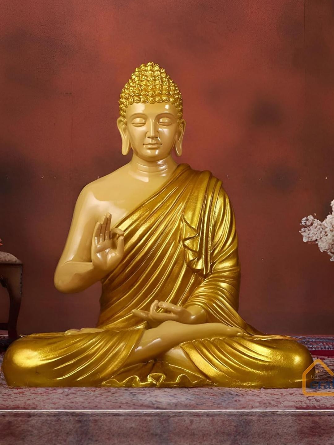 CraftEstate 22'' Gold-Toned Buddha Figurine Showpiece