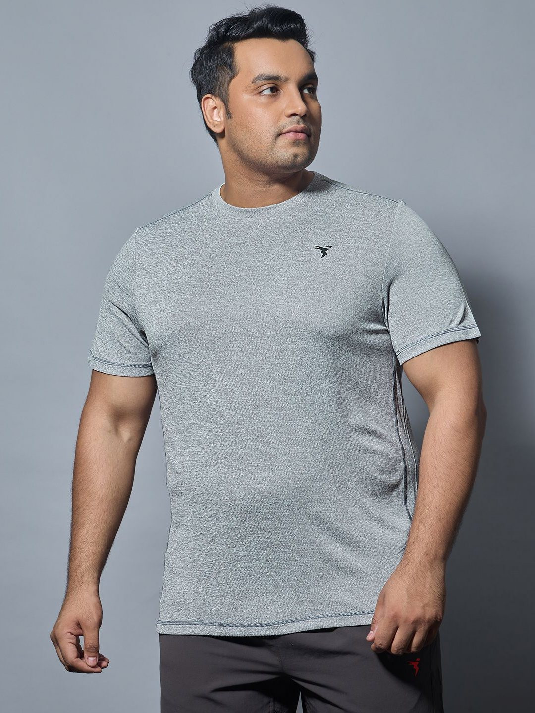 Technosport Plus Size Round Neck Anti Static Slim Fit T-Shirt