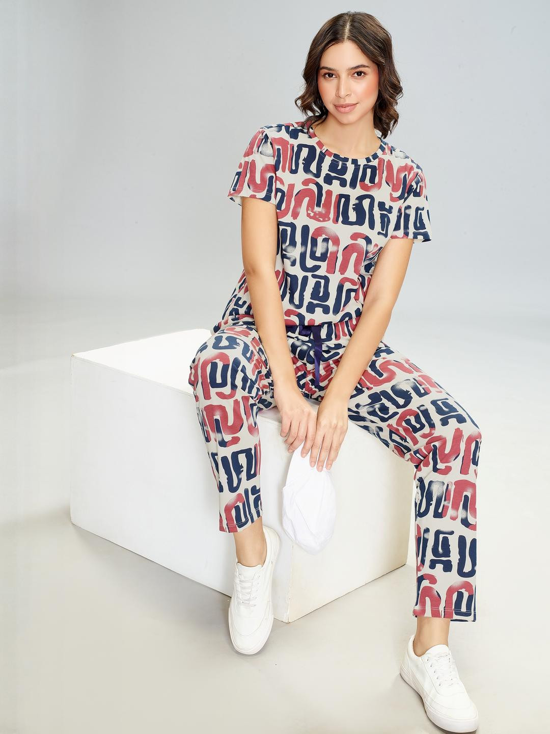 Lotik Women Abstract Night suit