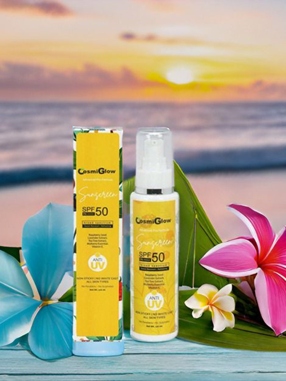 COSMIGLOW Set Of 4 Advanced Pro Formula Sunscreen With Vitamin E & SPF 50 PA+++ 120ml Each