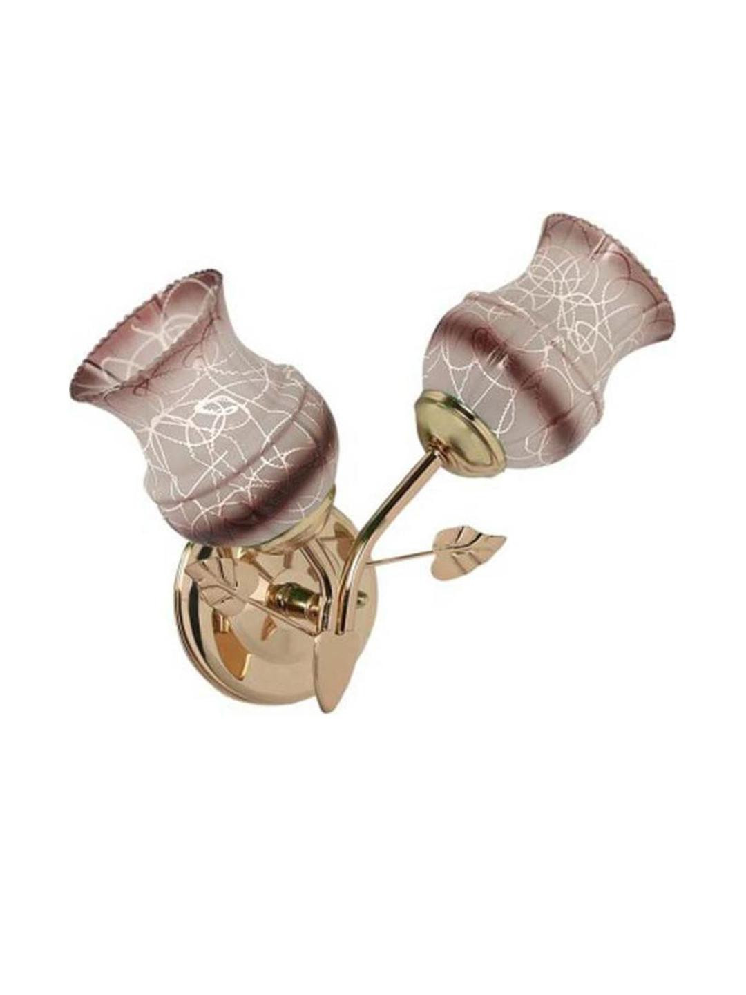 Somil Premium Designer Glass Wall / Night Lamp  Elegant & Stylish Dcor Accent for Modern Interiors, Color- Brown, White, Size:- 27.5 X 14.5 X 34 CM