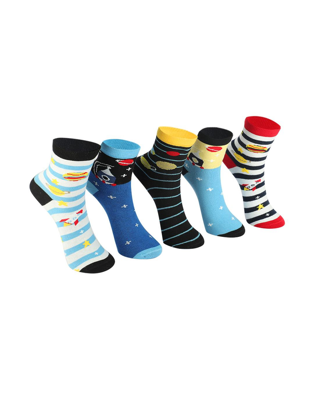 PRIMESOX MOVE ON Kids Multicolor Cotton Socks Pack of 5