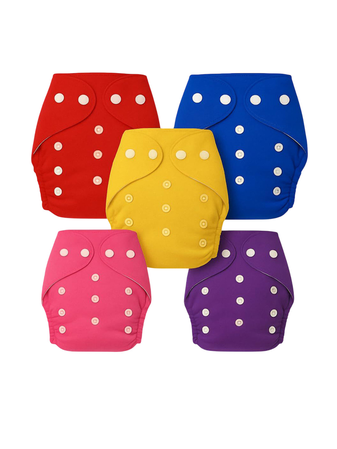 Kritiu Set Of 5 Reusable Cloth Diaper With 3 Inserts