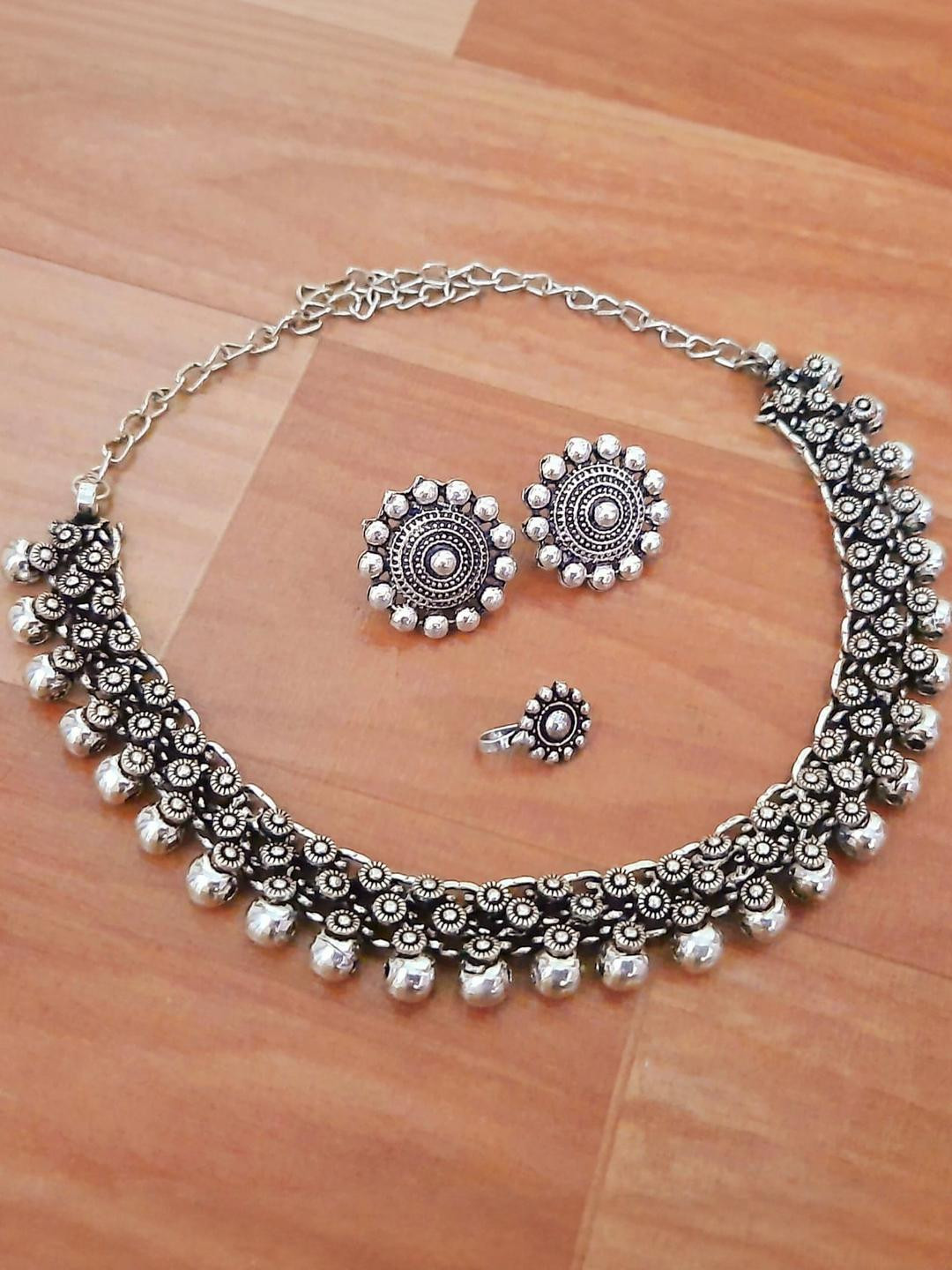 PRASO JEWELS Unisex Silver Jewellery Set