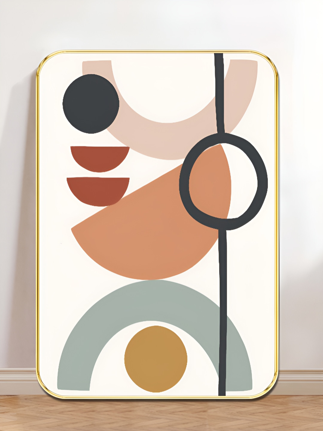 Livin'luxe White & Brown Abstract Modern Geometric Wooden Wall Art