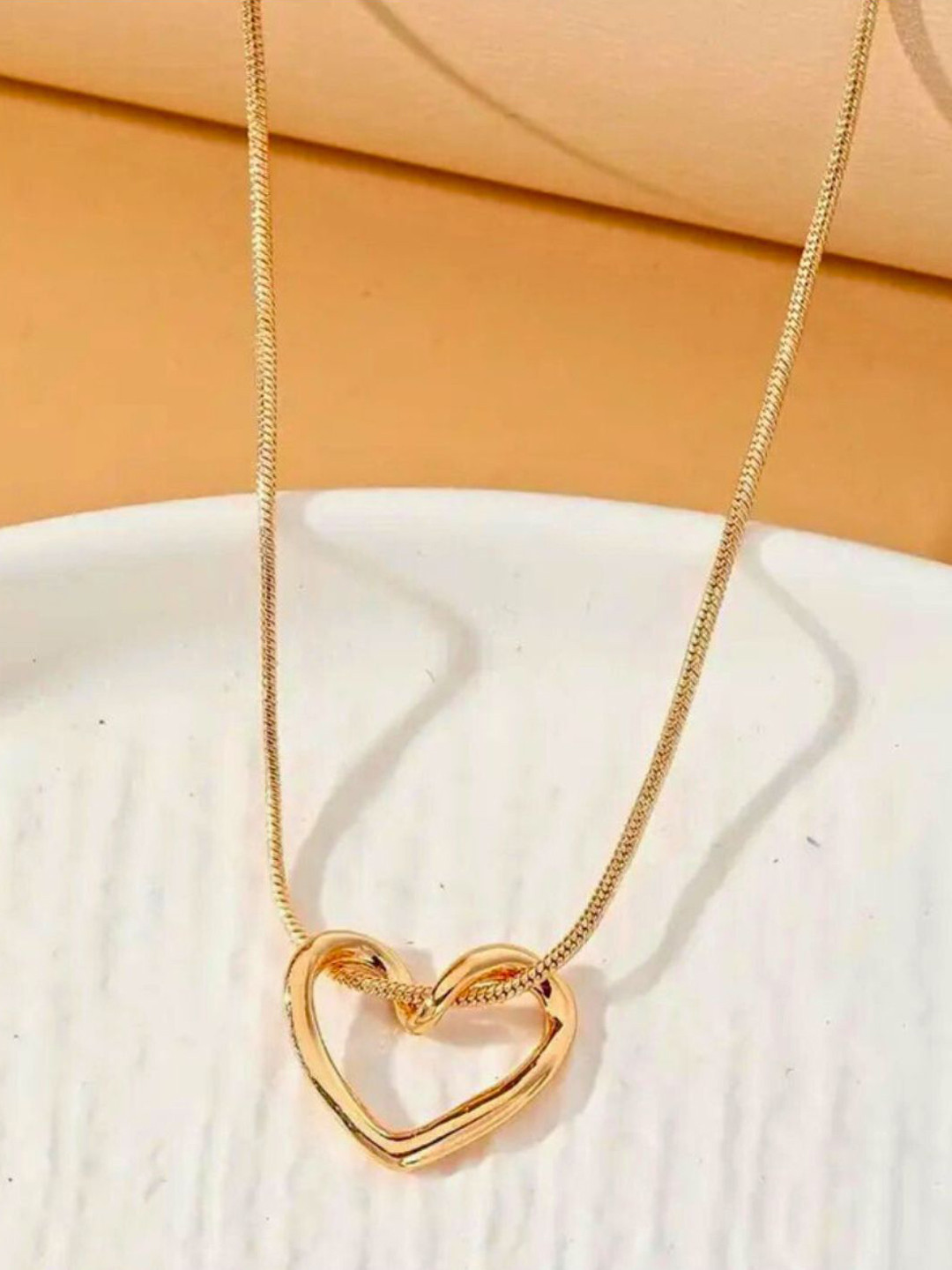 Bauble Cluster Stainless Steel 18k Gold-Plated Heart Shaped Pendant With Chain