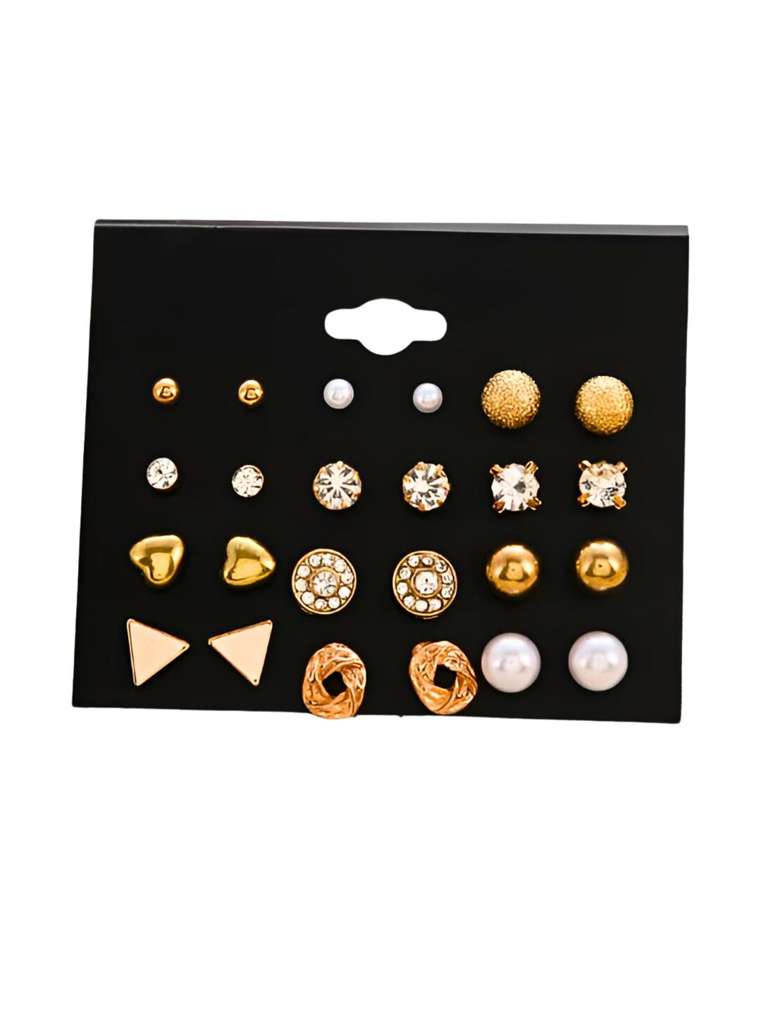 Jewelaa Gold-Plated Alloy Studs
