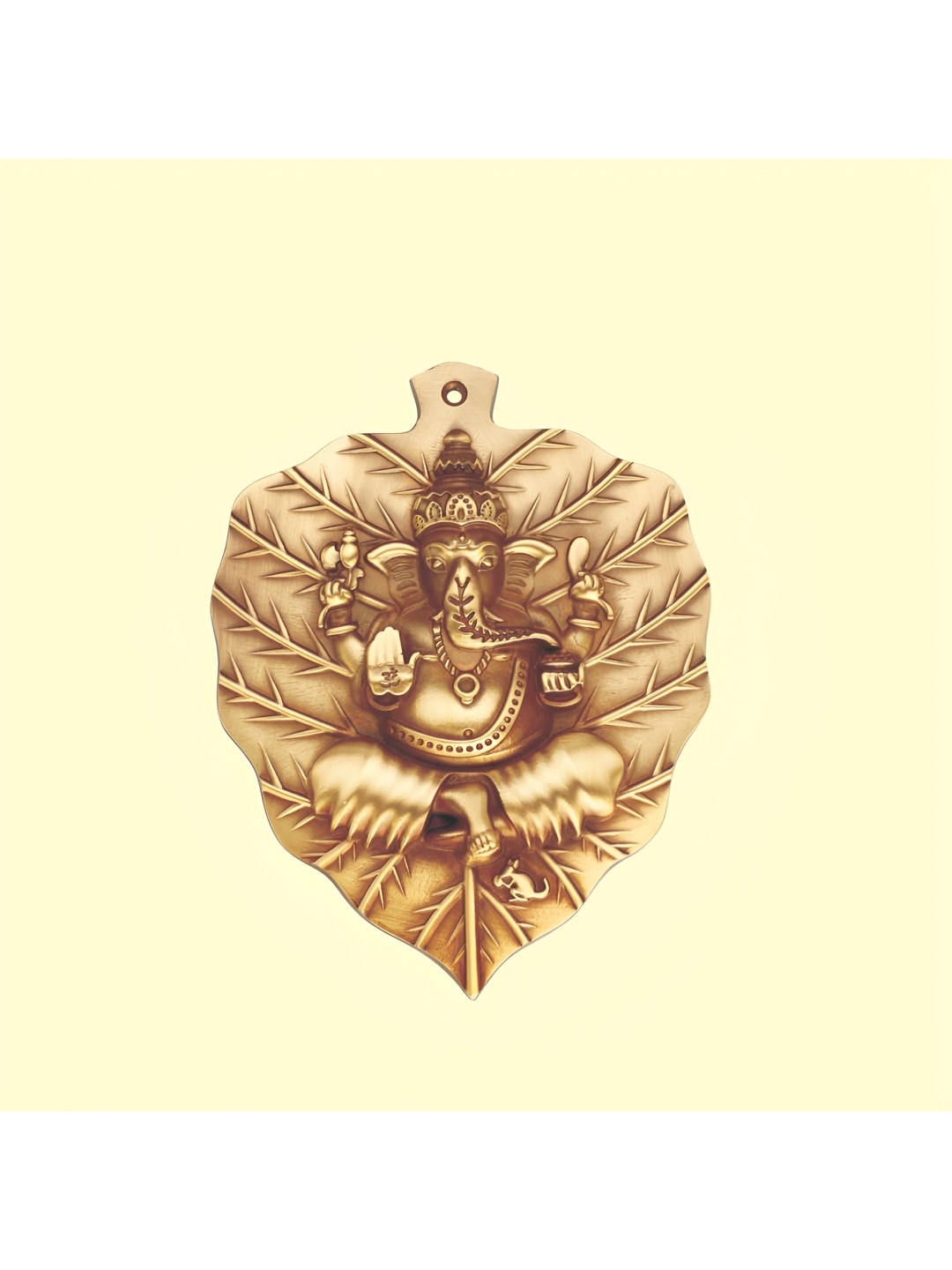 PLUS POINT Patta Ganpati Ji Brass Ethnic Motifs Antique Hall Spiritual Wall Decor-7.2In