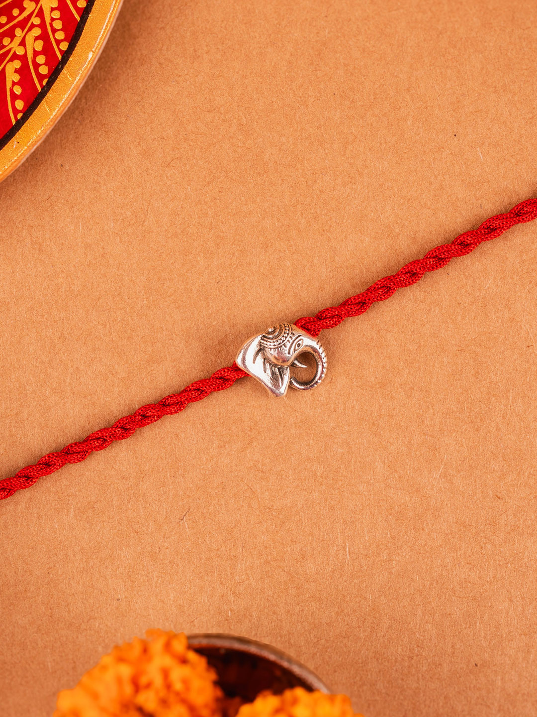 Kicky And Perky 925 Sterling Silver Ganesh Ji Thread Rakhi