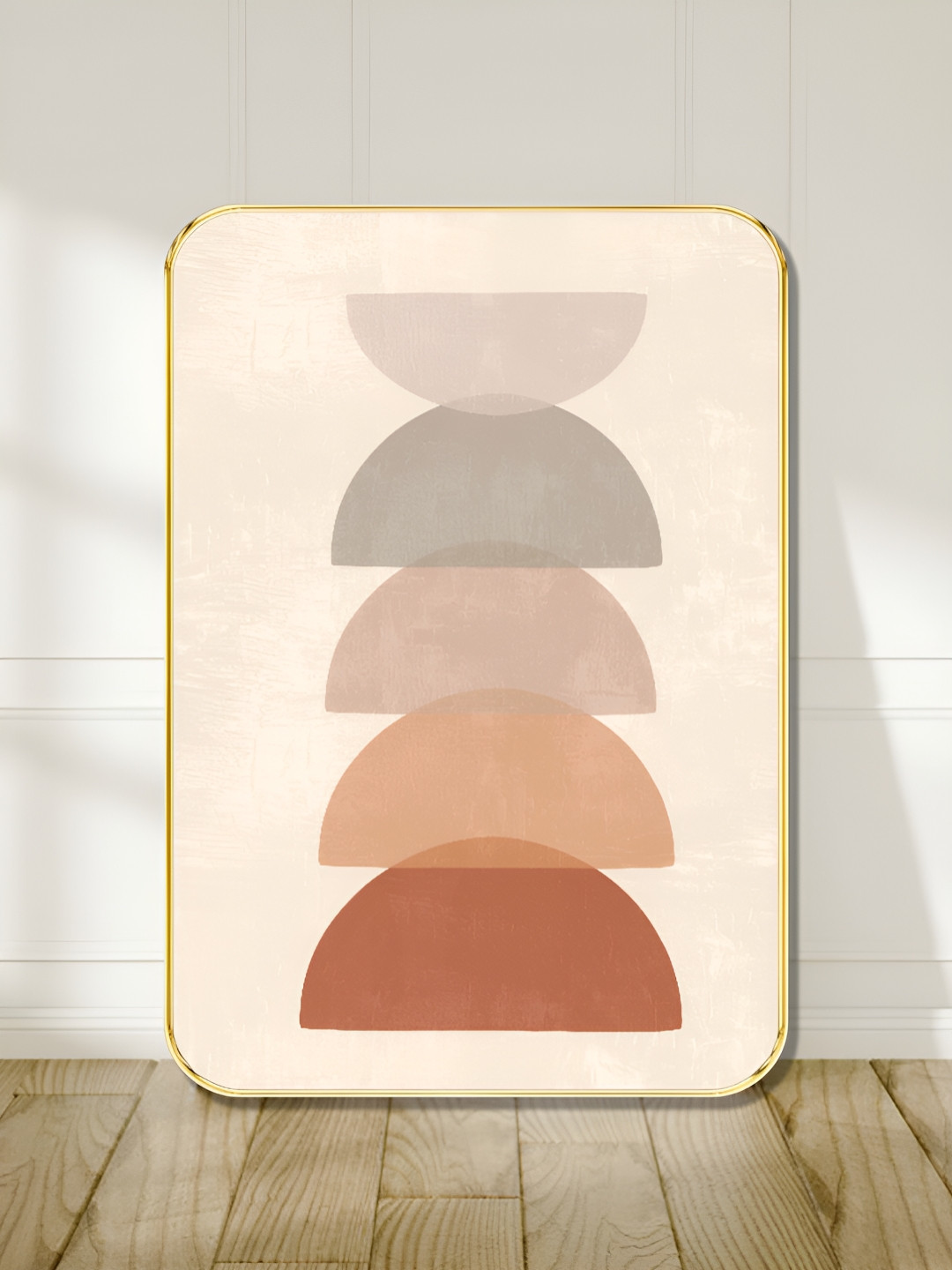 Livin'luxe Brown & Peach-Coloured Boho Stacked Printed Wall Art