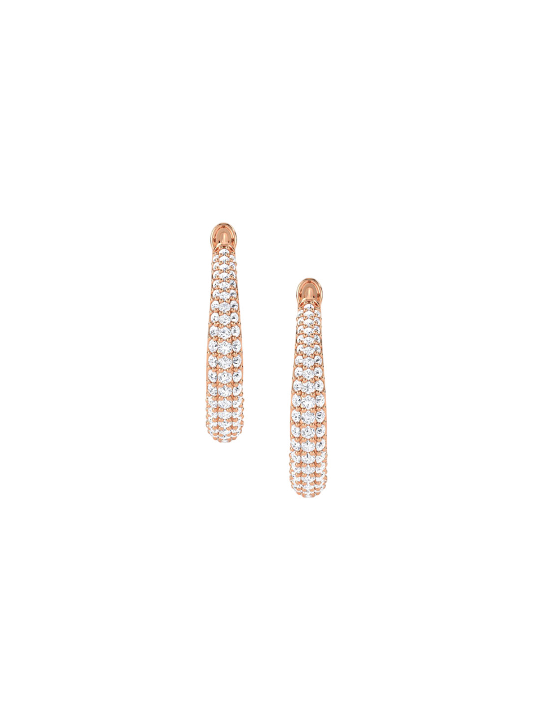 LUNA Women Rose Gold Lab Grown Diamond Hoop & Huggie Earrings I 14 kt
