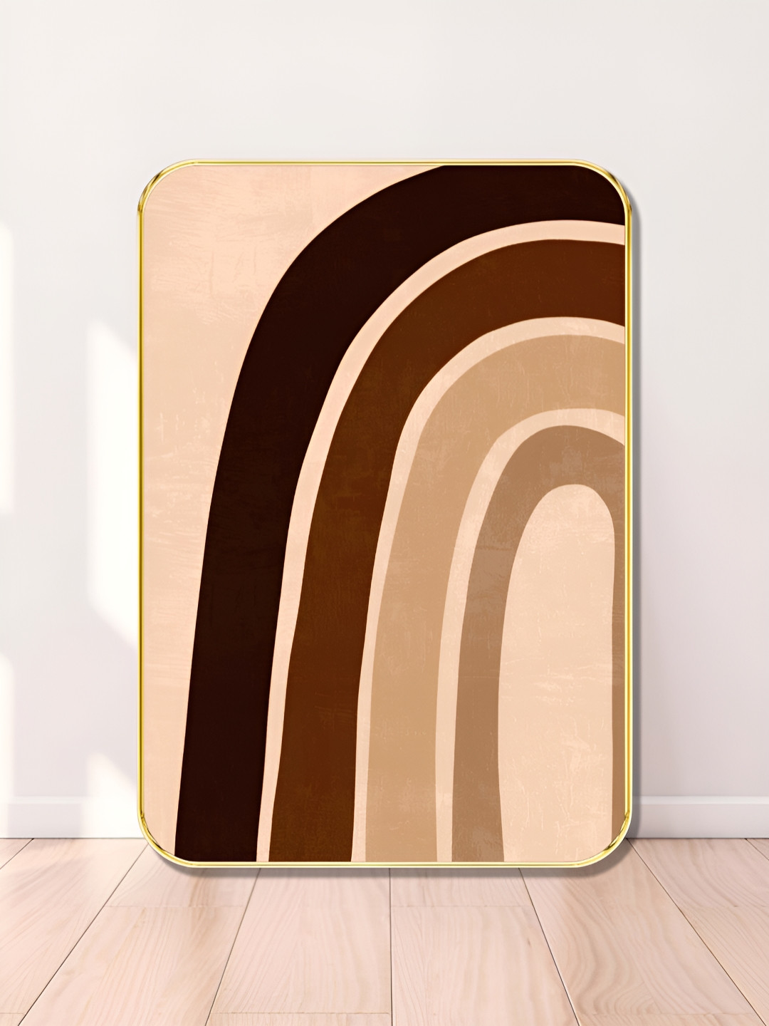 Livin'luxe Brown & Maroon Boho Arch Printed Wall Art