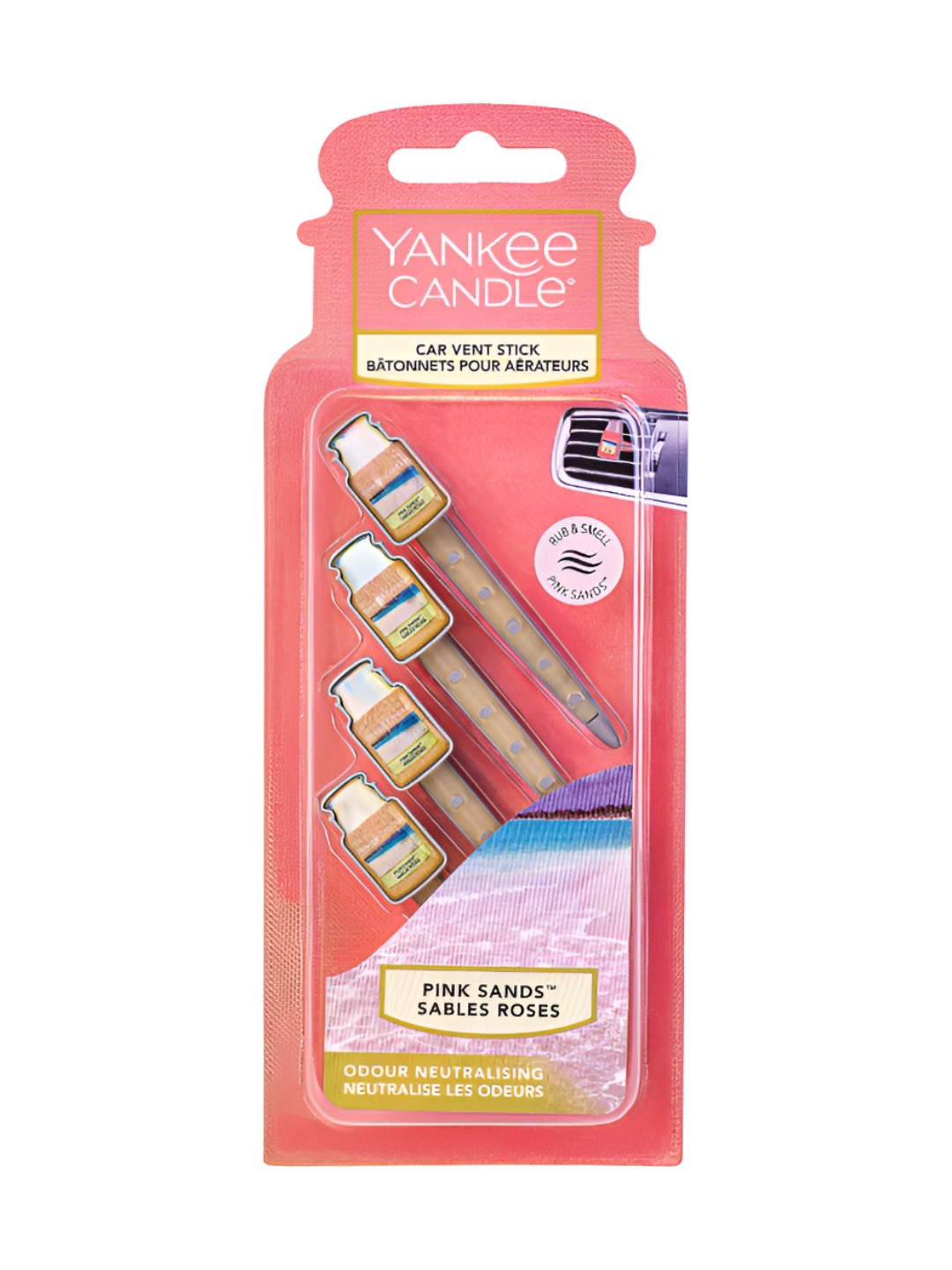 YANKEE CANDLE Pink Sands Scented Car Air Freshener- 27 g