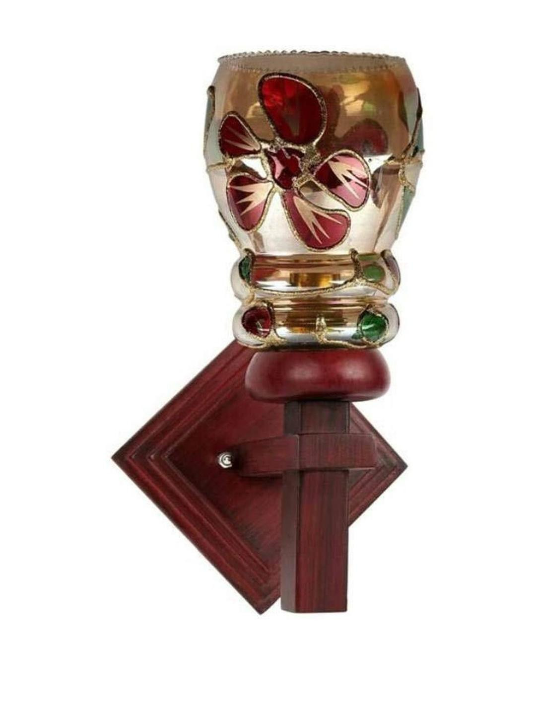 Somil Premium Designer Glass Wall / Night Lamp  Elegant & Stylish Dcor Accent for Modern Interiors, Color- MultiColor- Size:- 20 X 24 X 30 CM