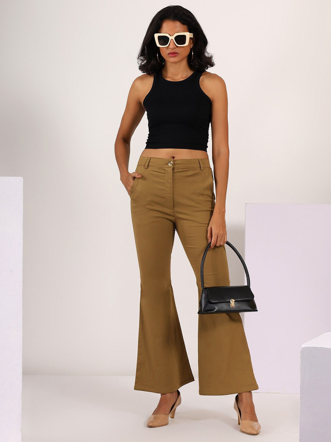 MABISH by Sonal Jain Bootcut Stretchable Cotton Lycra Trouser