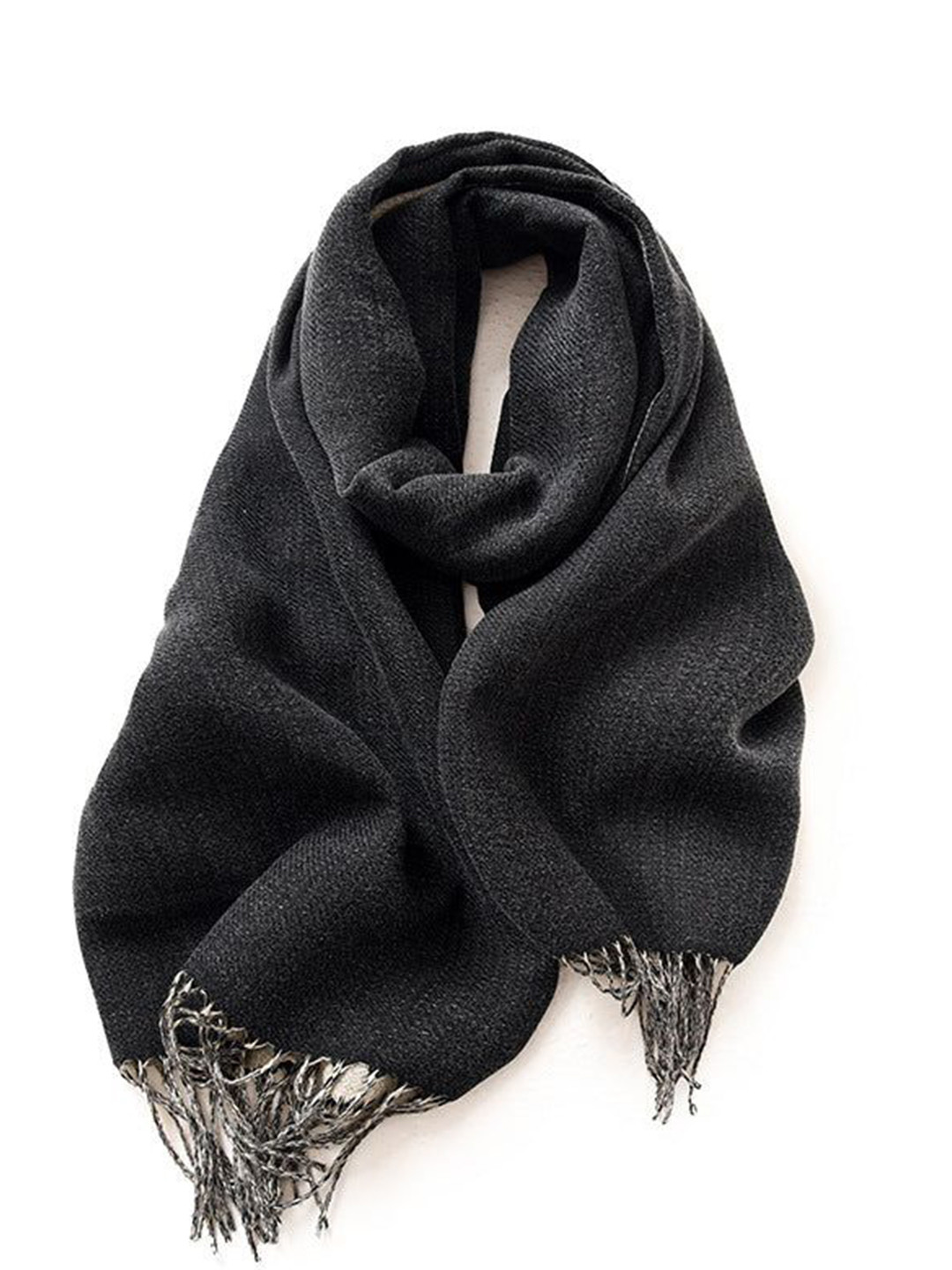 QUECY Women Woven Design Tasselled Border Stole