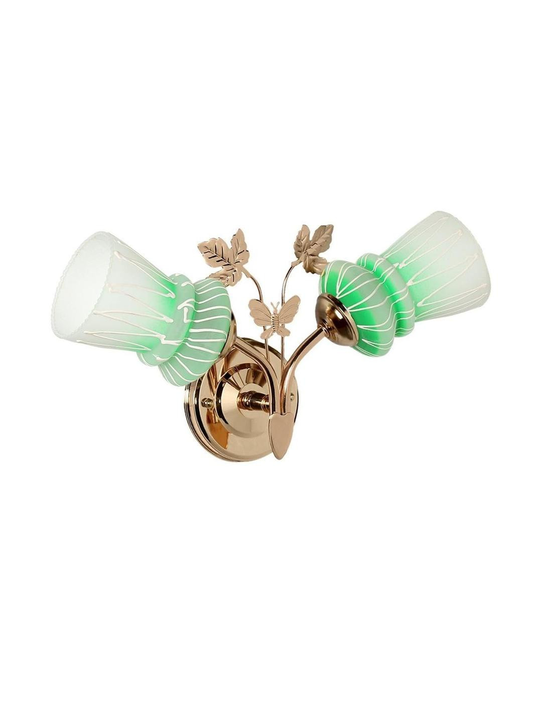 Somil Premium Designer Glass Wall / Night Lamp  Elegant & Stylish Dcor Accent for Modern Interiors, Color- Green, White, Size:- 28 X 15 X 33.5 CM