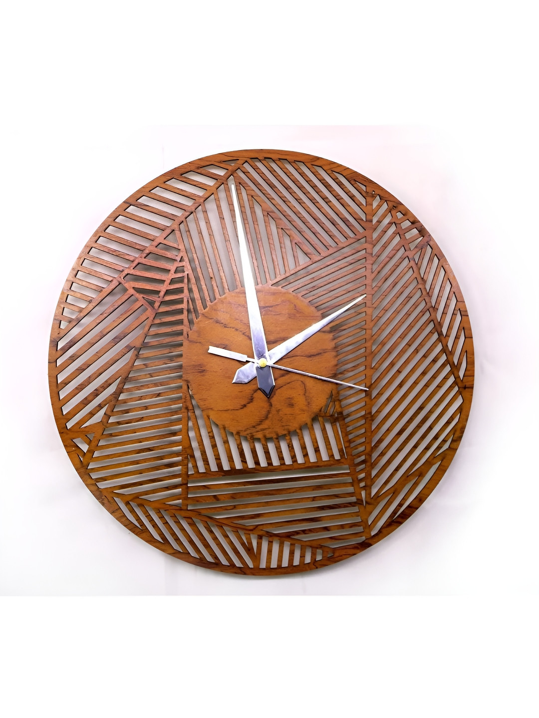 VAH Kya Bat Hai !! Brown Geometric Wooden Wall Clock