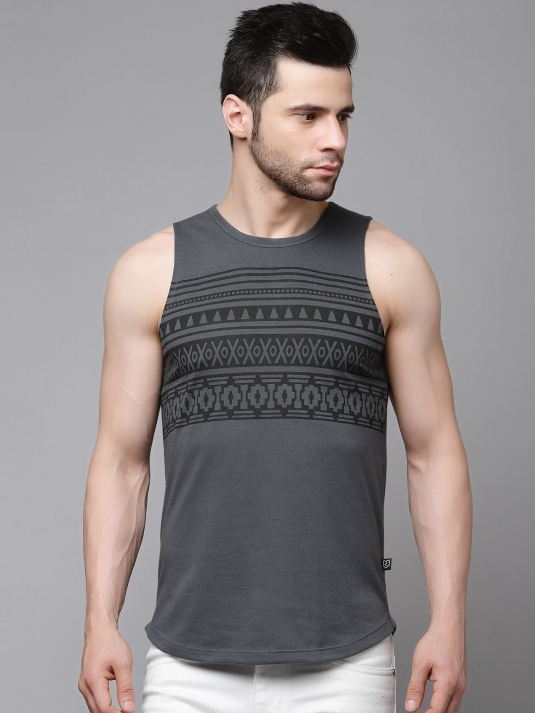 Metronaut Printed Pure Cotton Round Neck Gym Vests MNT-SD02201034RL