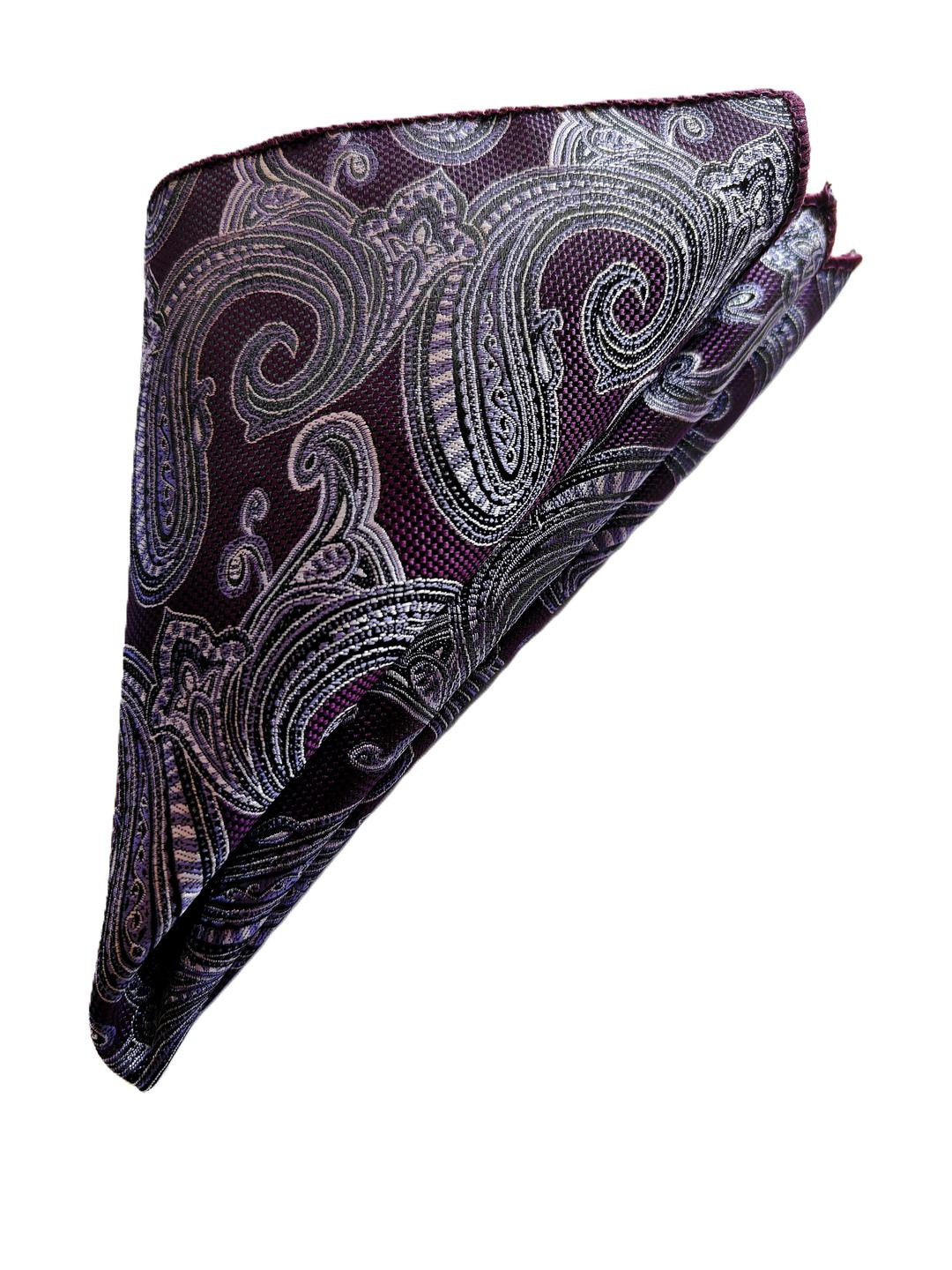 VOICI Men Purple Color Paisley Printed Pocket Square Coat Hanky