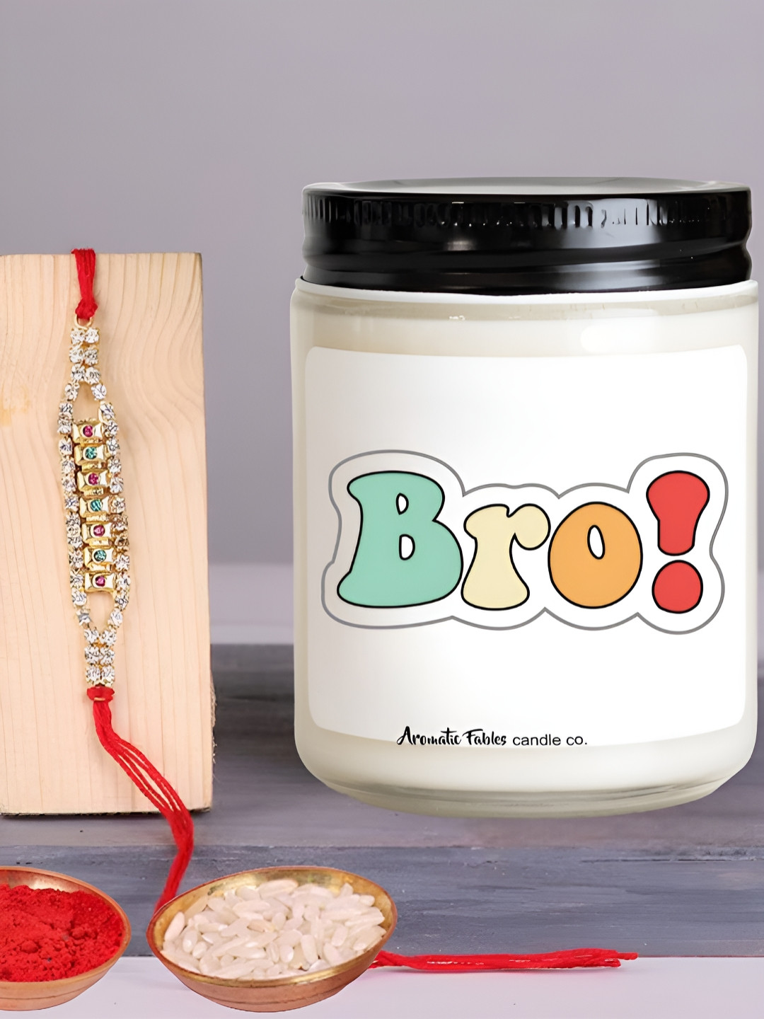 Aromatic Fables Ocean Breeze Candle Tilak & Elegant Rakhi Gift Set