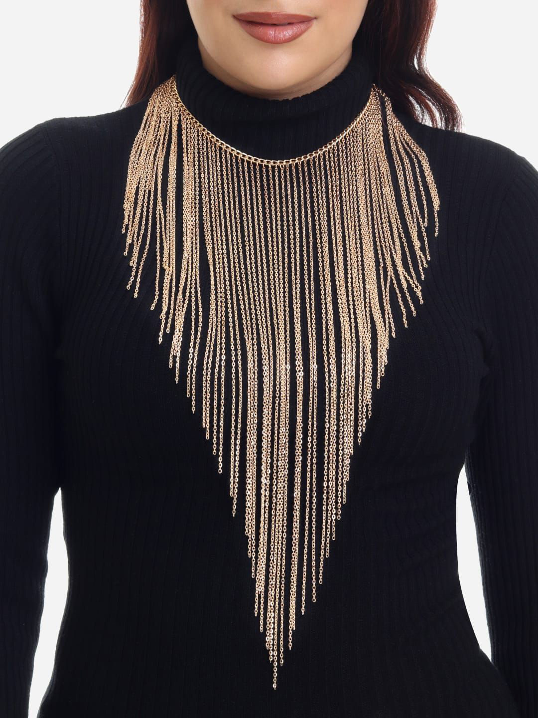 Beau Design Multilayer Tassel Statement Necklace