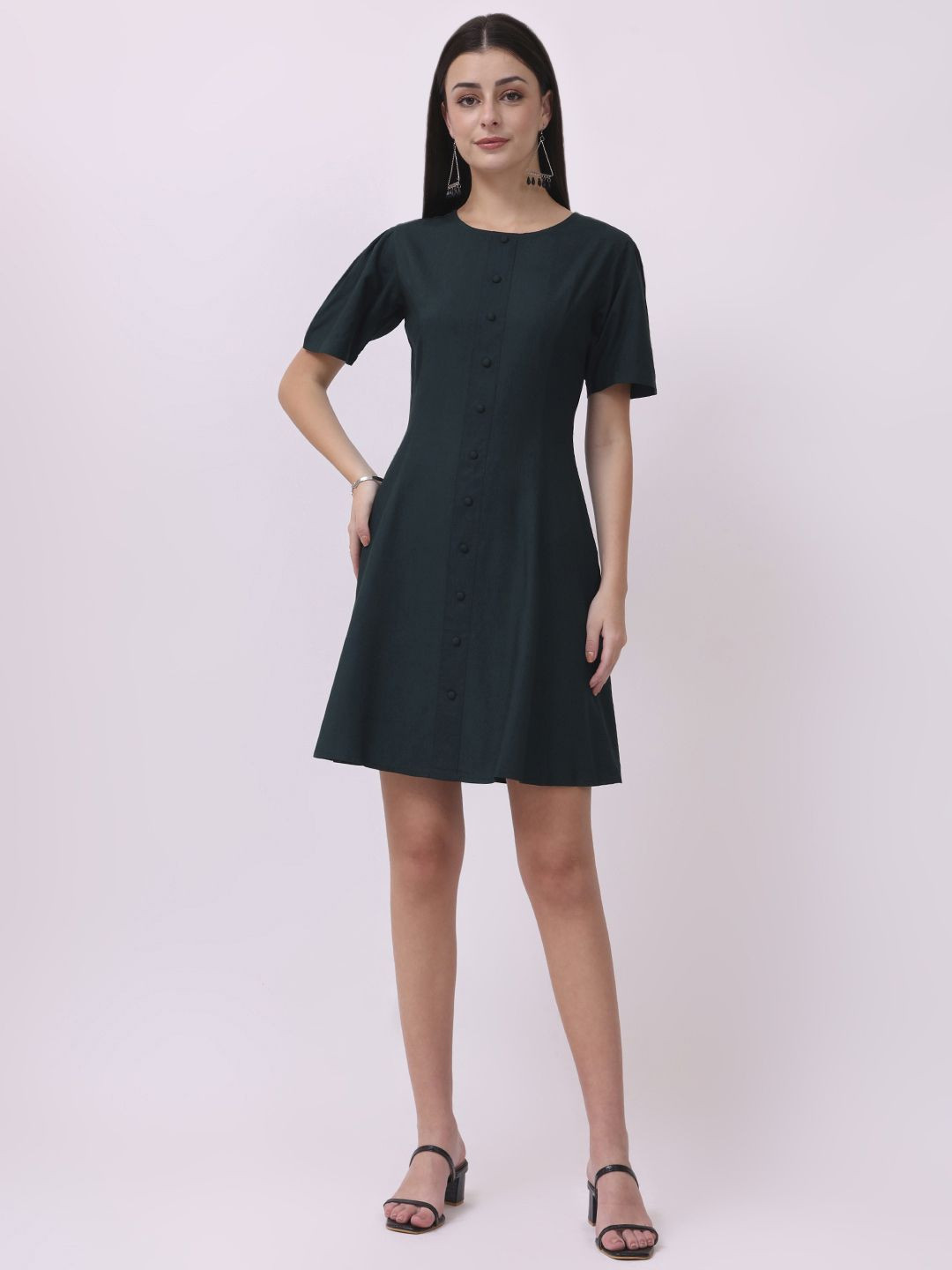 VINISHAA KLOTHING Round Neck A-Line Dress