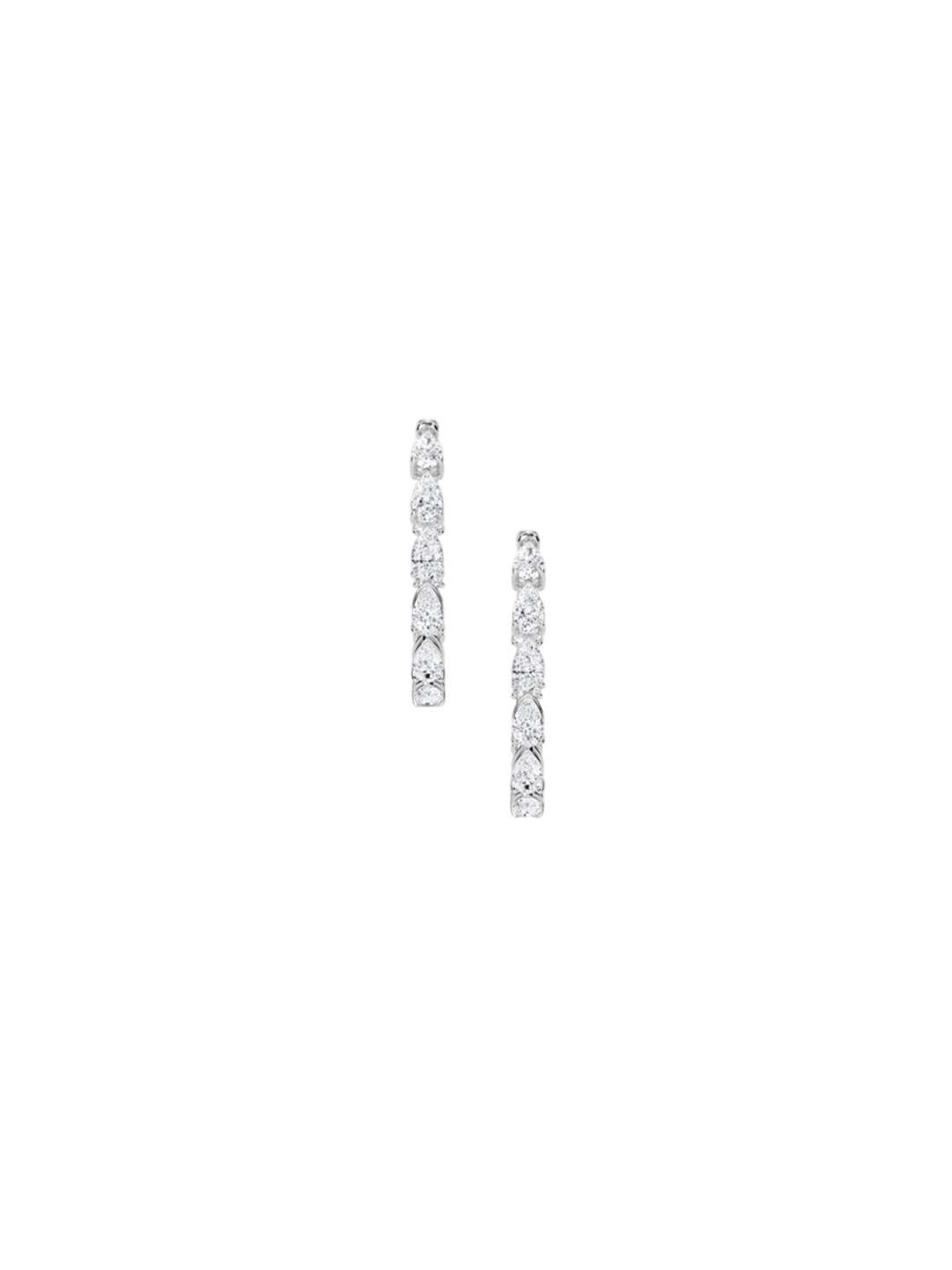 LUNA Women White Gold Lab Grown Diamond Hoop & Huggie Earrings I 14 kt