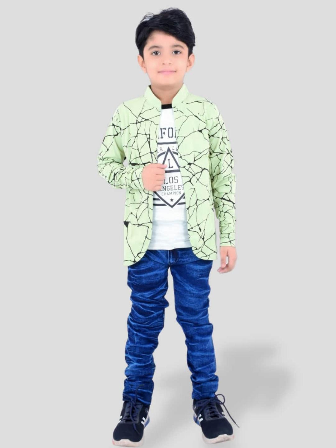 Jam & Sugar Boys Typography Printed Cotton T-shirt with Jacket