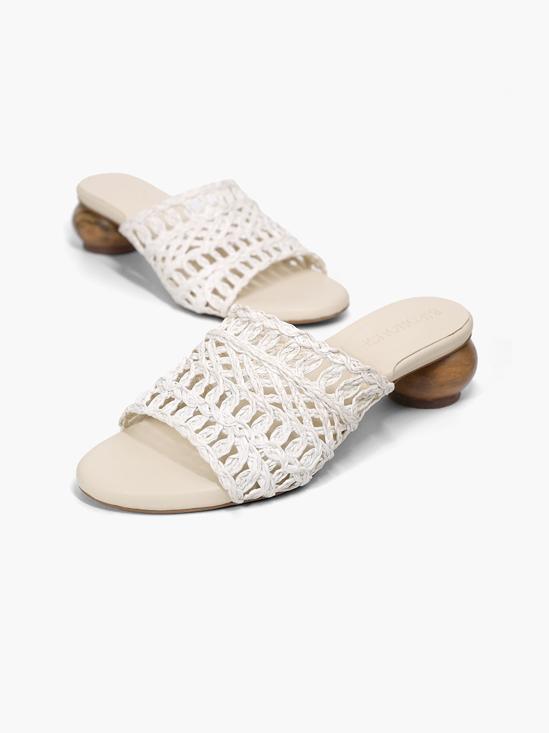 BIRDHOUSE Women Birdhouse Baya Matka Heels Cream Refined Statement Pair Sandals