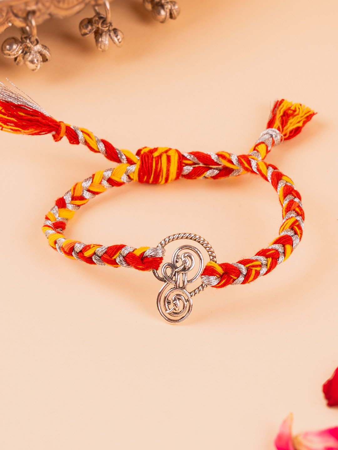 Kicky And Perky 925 Sterling Silver Sri Ganesh Shankh Wraparound Rakhi