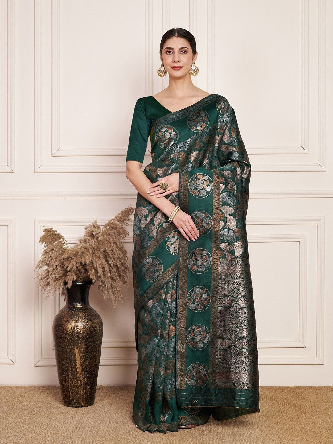 Moda Rapido Ethnic Motifs Woven Design Zari Banarasi Saree