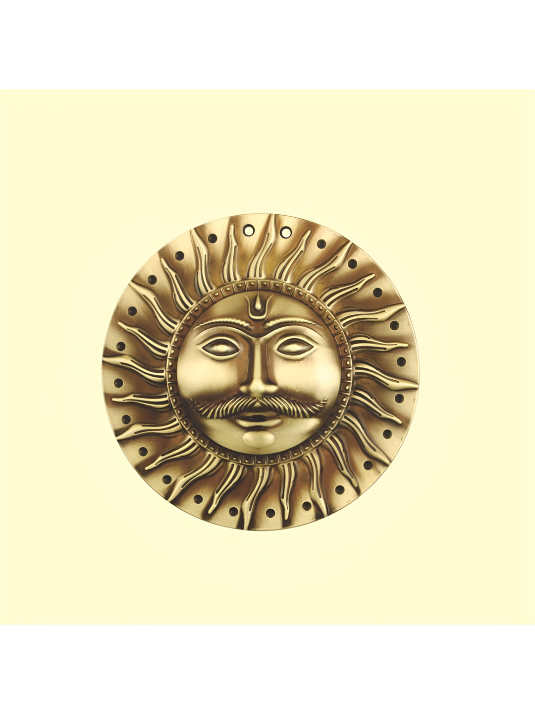 PLUS POINT Surya Dev Brass Ethnic Motifs Antique Hanging Hall Spiritual Wall Decor-6.1In