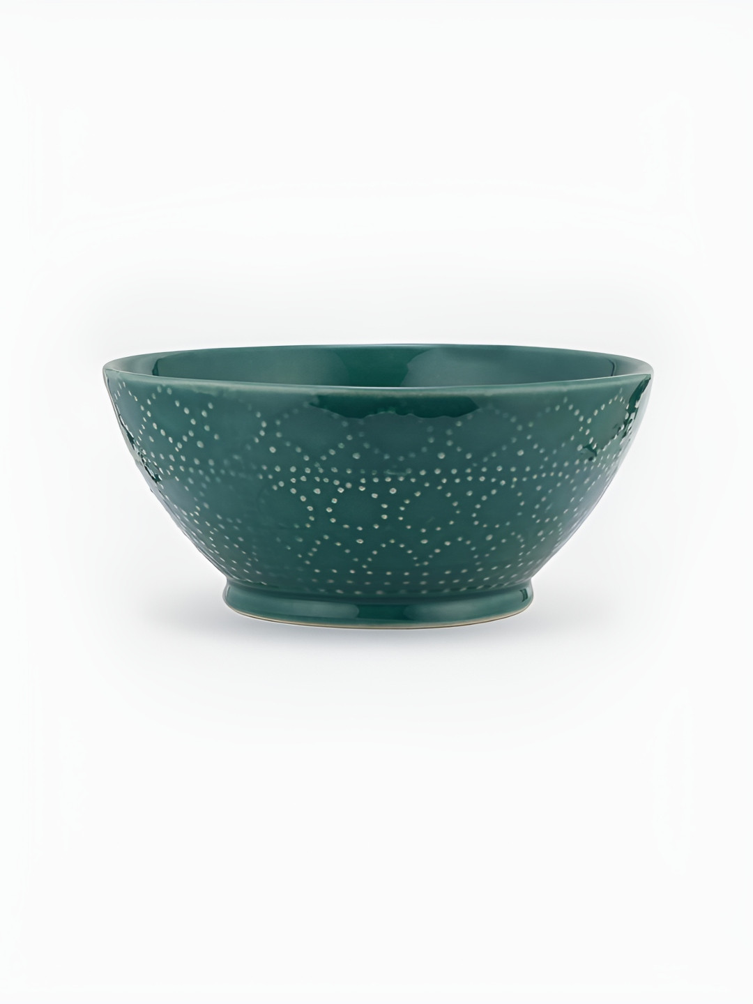 Fabindia Nafisa Teal Dishwasher and Microwave Ceramic Serving Bowl