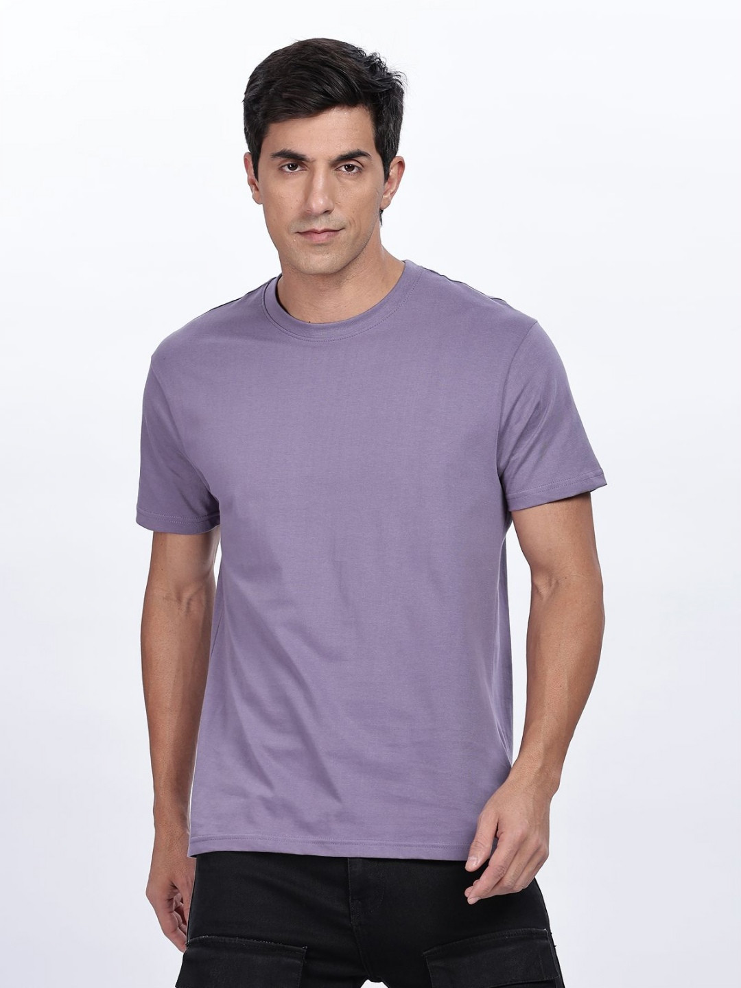 THREE DAYS Round Neck Cotton Regular Fit T-shirt