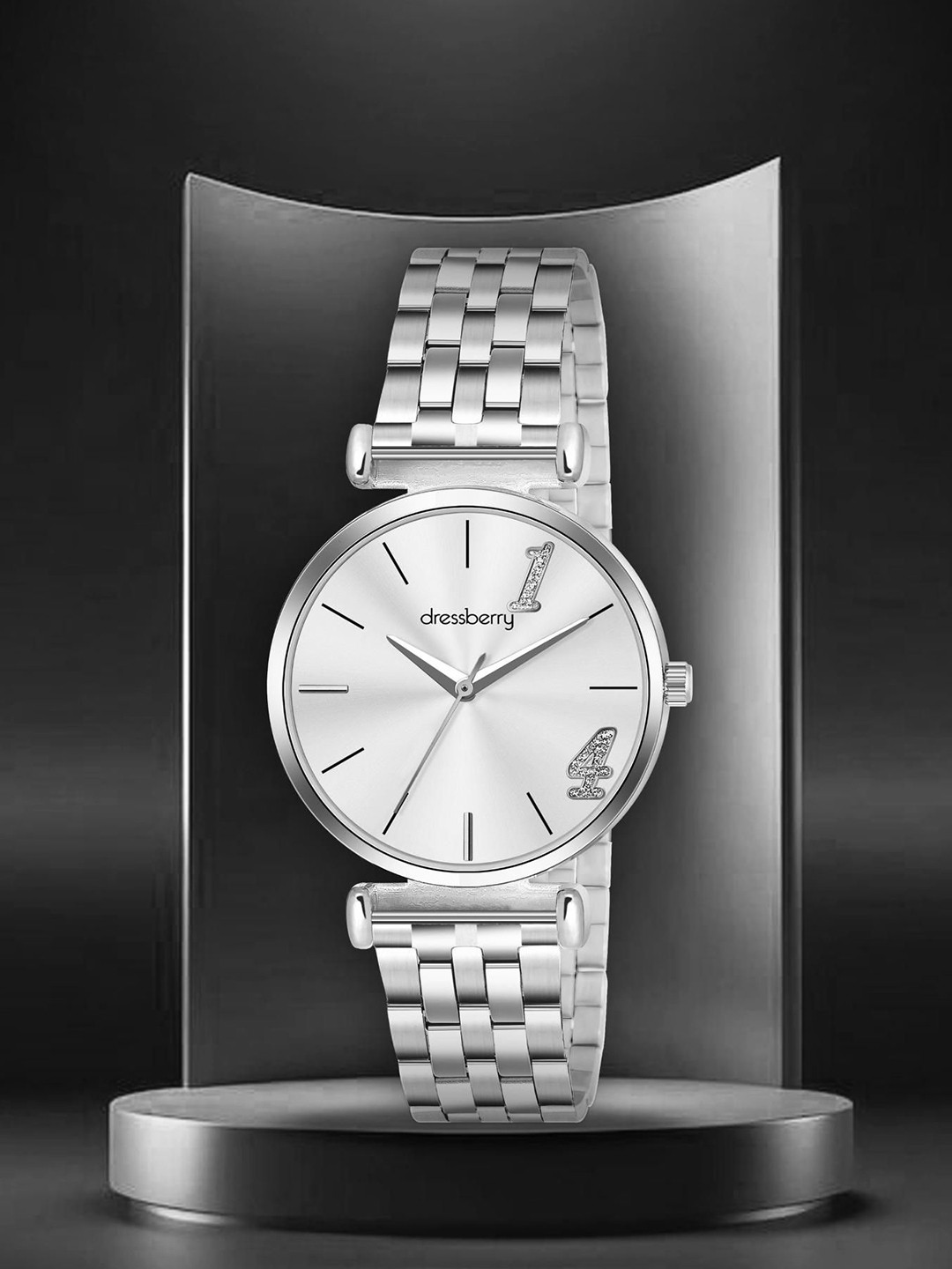 DressBerry Women Patterned Dial & Stainless Steel Straps Analogue Watch DB-LR002-SLV