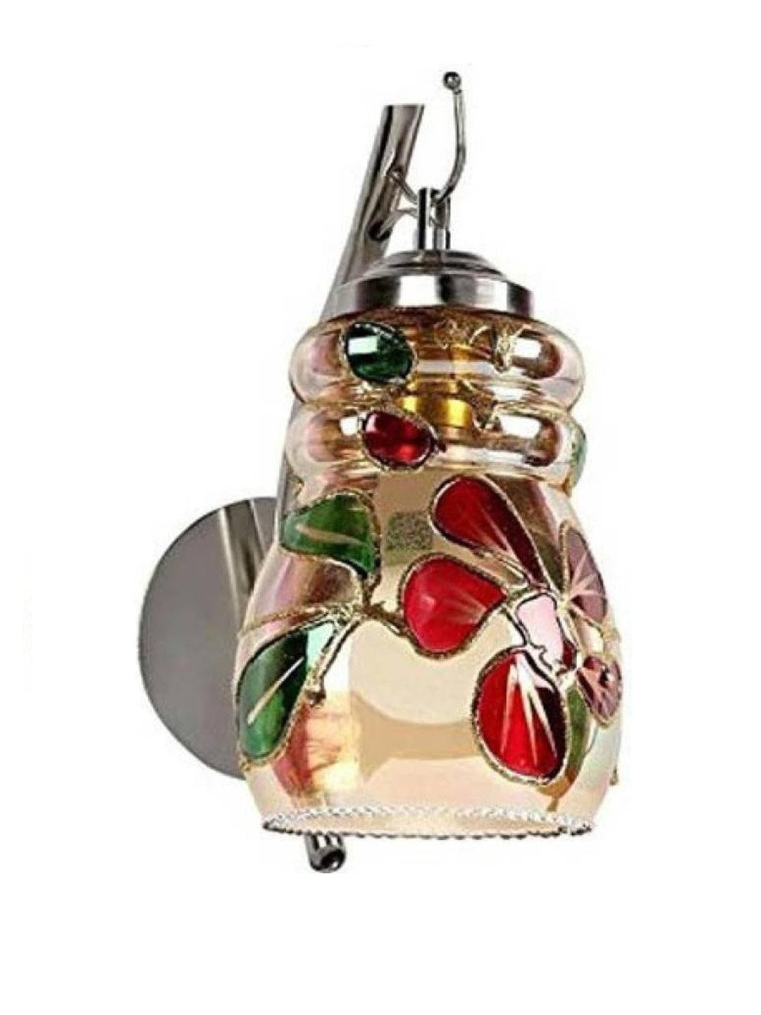 Somil Premium Designer Glass Wall / Night Lamp  Elegant & Stylish Dcor Accent for Modern Interiors, color- Multicolour,  Size, 19.5 X 23 X 29.5 CM