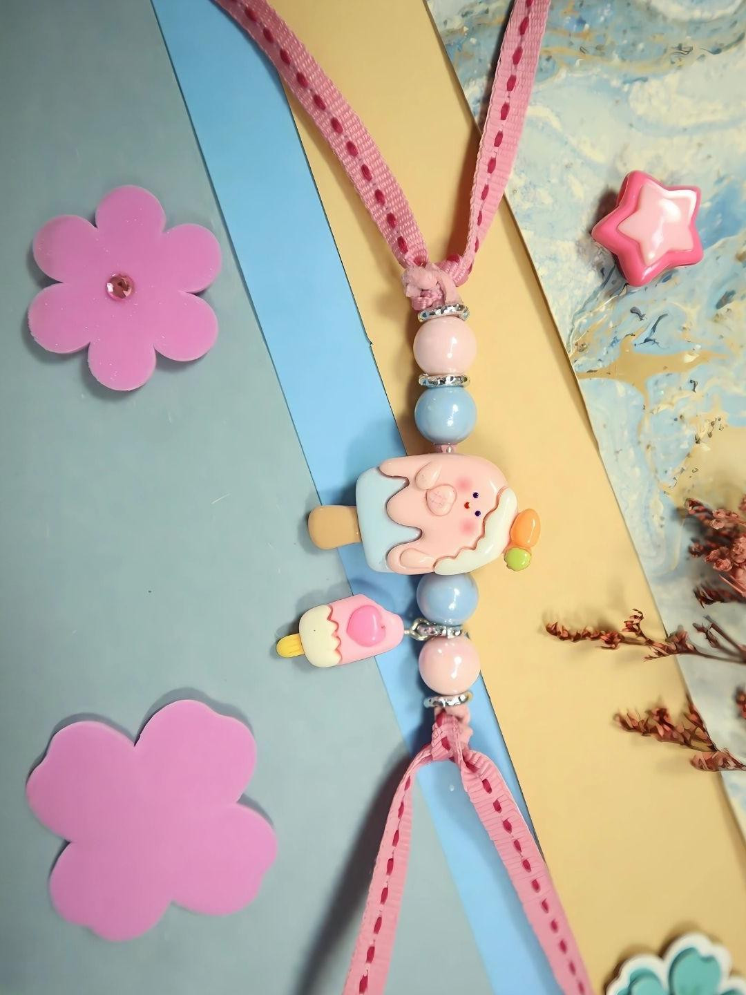 Kamule Unisex Kids Pink Ice Cream Rakhi