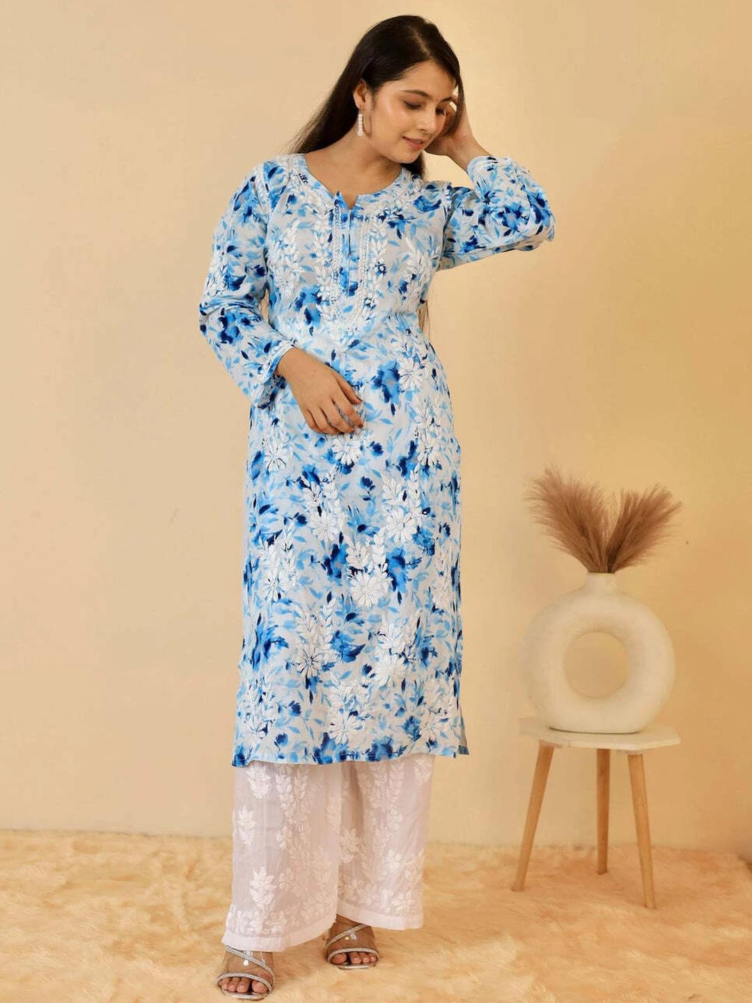 MALABIS Women Blue Kurtas