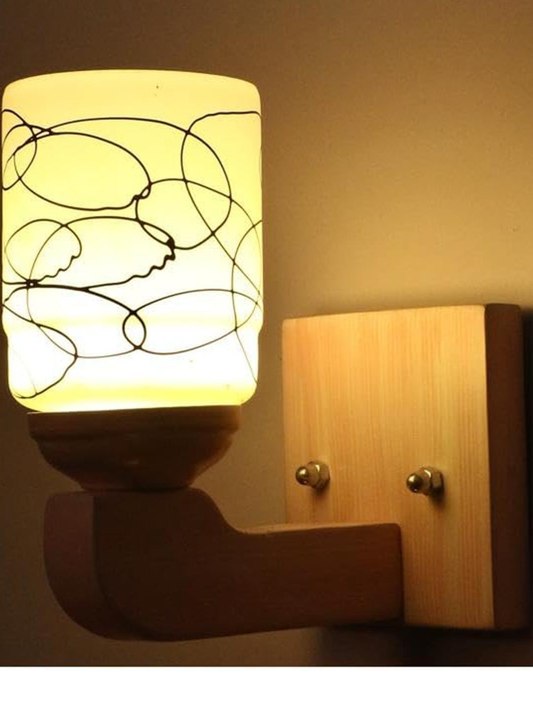 Somil Premium Designer Glass Wall / Night Lamp  Elegant & Stylish Dcor Accent for Modern Interiors, Color- Black, White, Size:- 18 X 23 X 19.5 CM