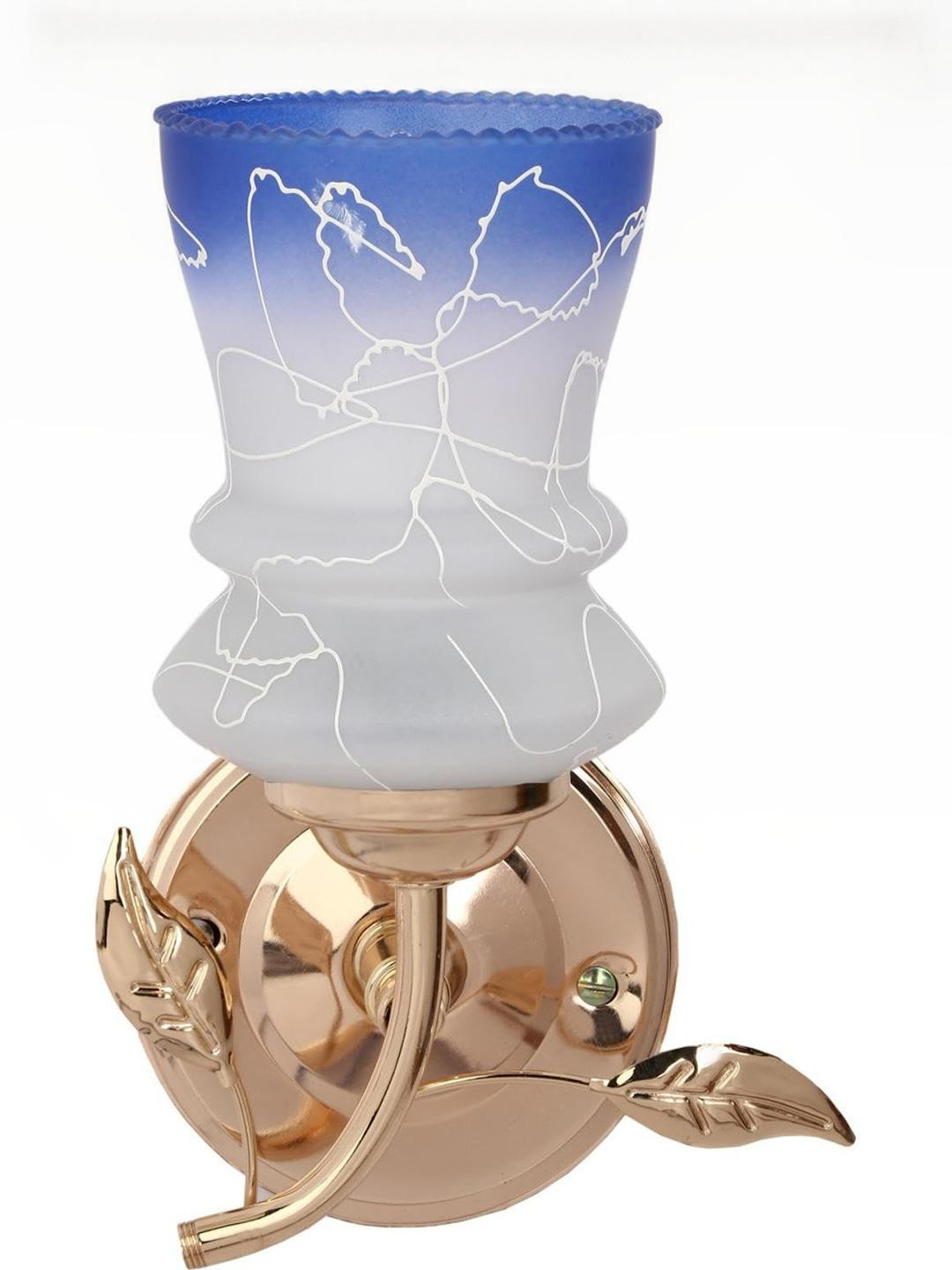 Somil Premium Designer Glass Wall / Night Lamp  Elegant & Stylish Dcor Accent for Modern Interiors, Color- Blue, White, Size:- 20 X 18 X 27.5 CM