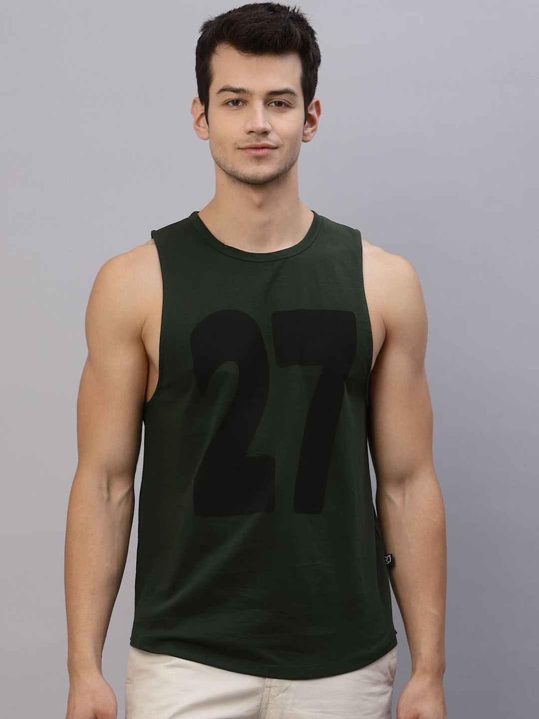 Metronaut Pure Cotton Printed Round Neck Gym Vests MNT-SD04221063RL