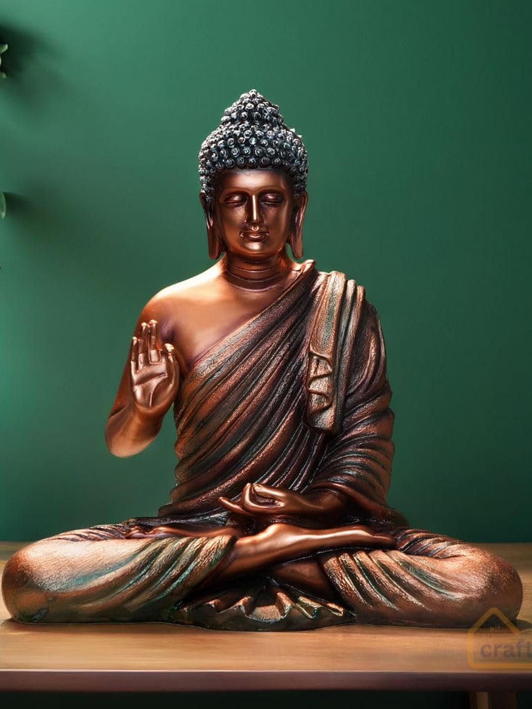 CraftEstate Copper-Toned Buddha Figurine Showpiece