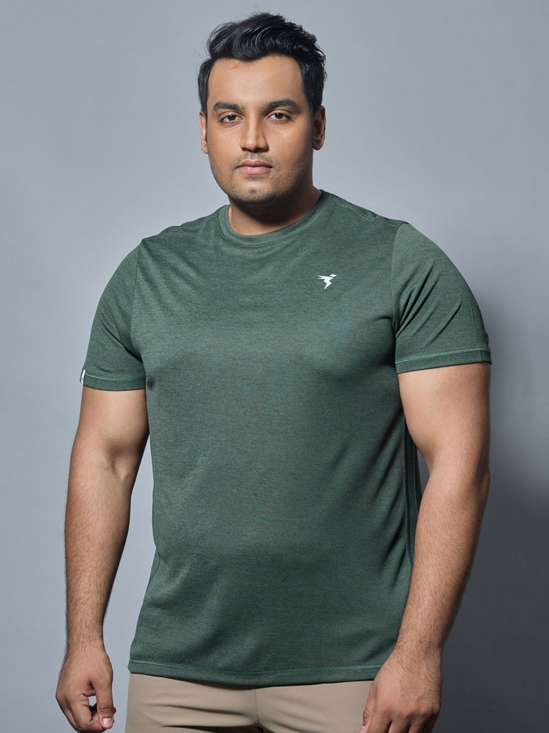 Technosport Plus Size Round Neck Anti Static Slim Fit T-Shirt