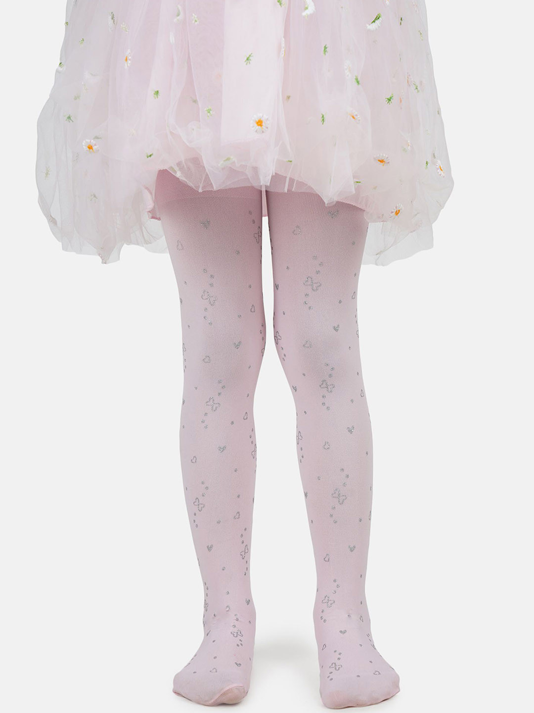 N2S NEXT2SKIN Girls Printed High Denier Thigh-High Sheered Stockings