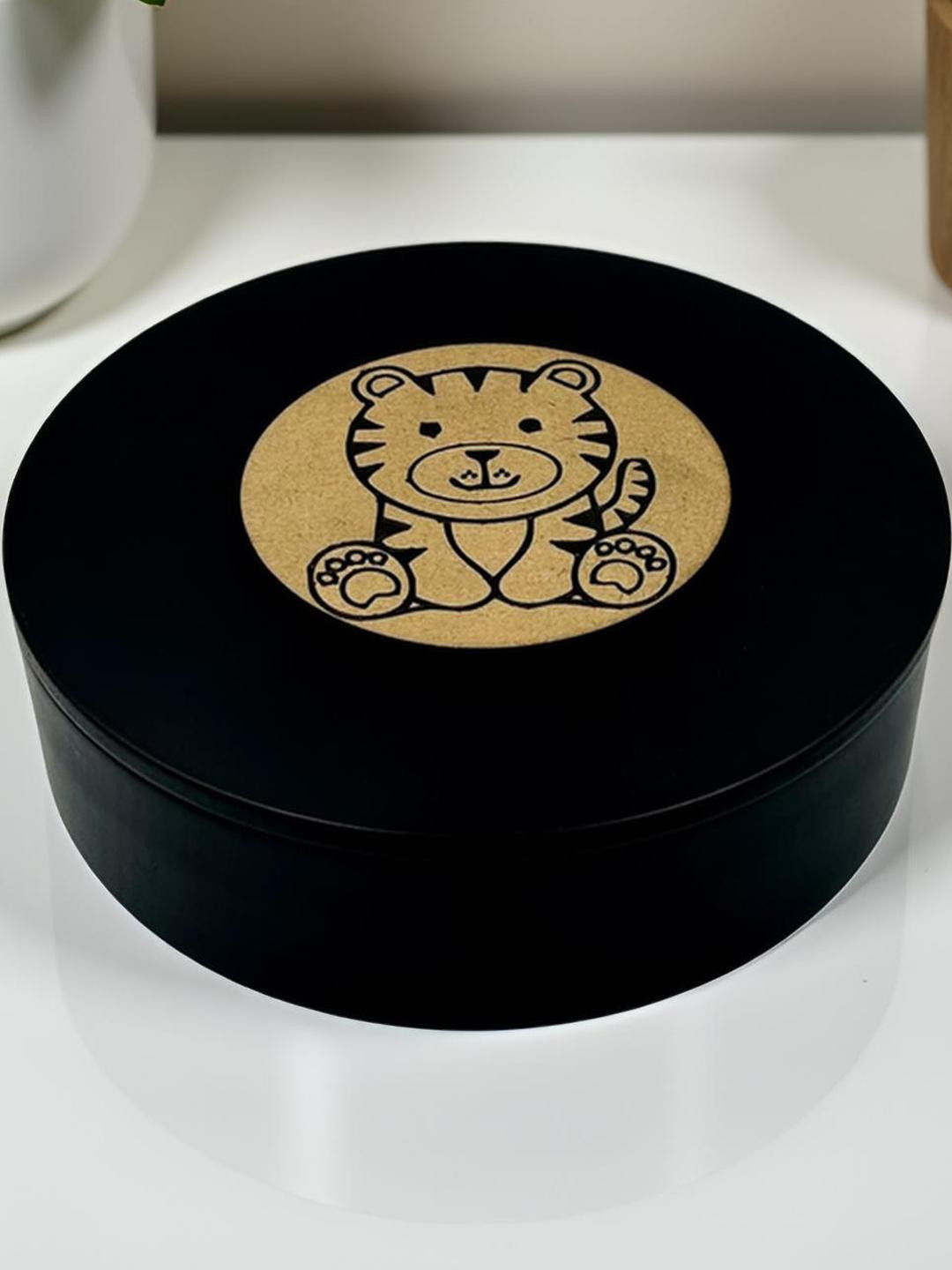 Angira handicrafts Decorative Wooden Tiger Printed Storage Box
